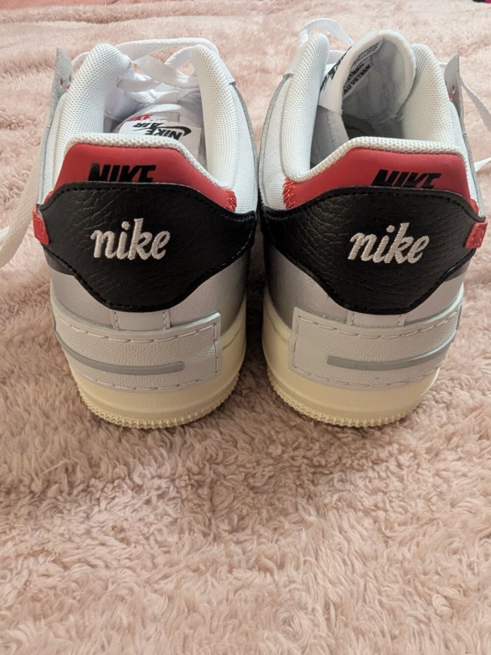 Nike Air Force 1 Shadow - White / Silver / Gym Red (Women's 8.5) - Picture 5 of 8